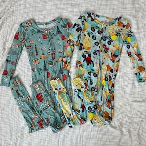 Posh Peanut Kids Pajama Sets - Blue and Multicolor